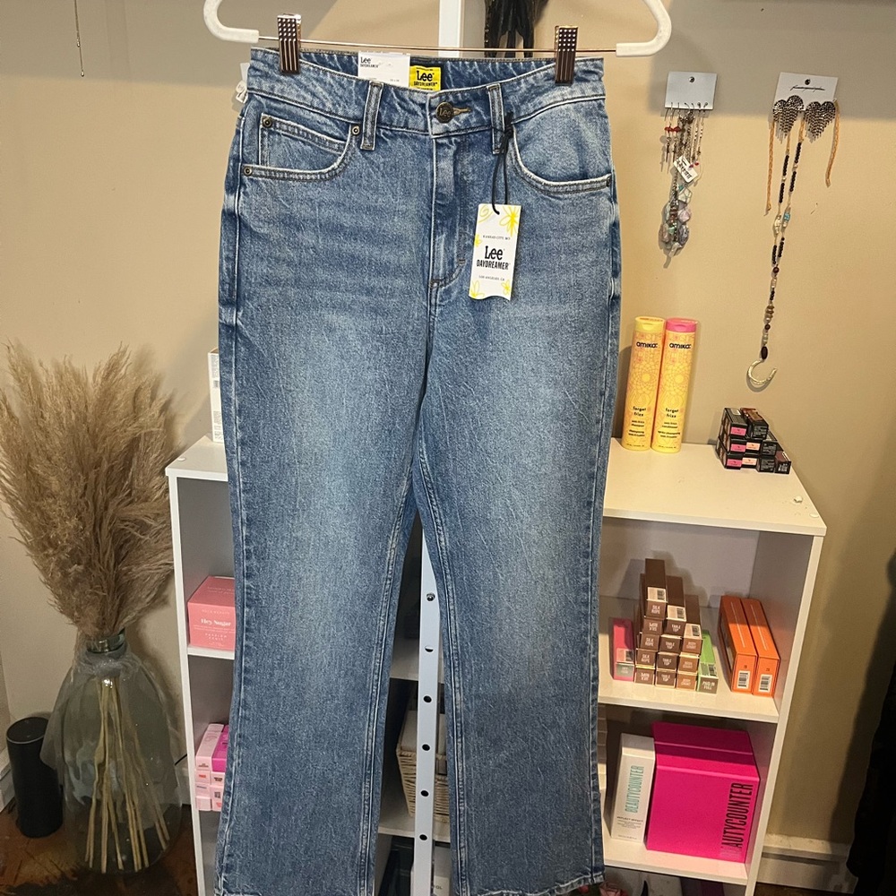 NWT Daydreamer x Lee High Rise Crop Boot Blue Jeans - Picture 8 of 12
